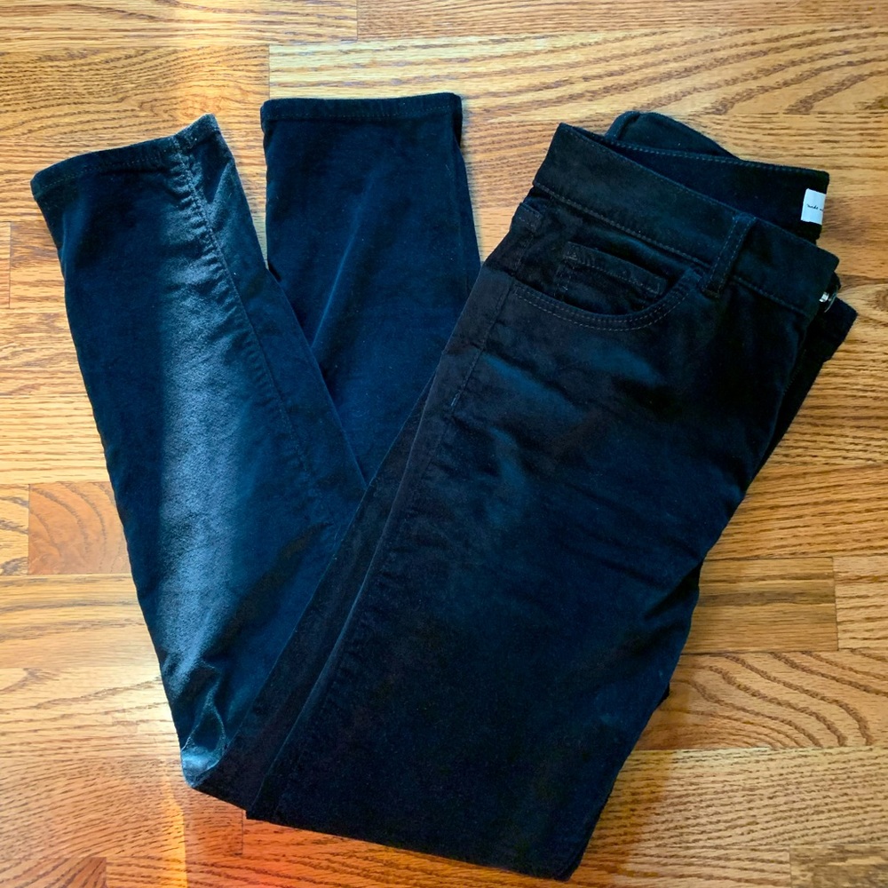 Loft straight leg black velvet bank. Size 26 P
